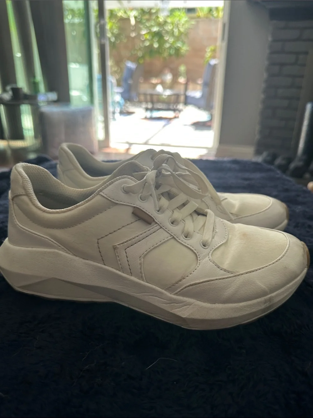 Dr. Scholl's Women's White Lace-Up Platform Sneakers